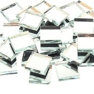 Mirrored Mosaic Tile for the Artist (1 Pound, Mirrored Square - 3/5 Inch)